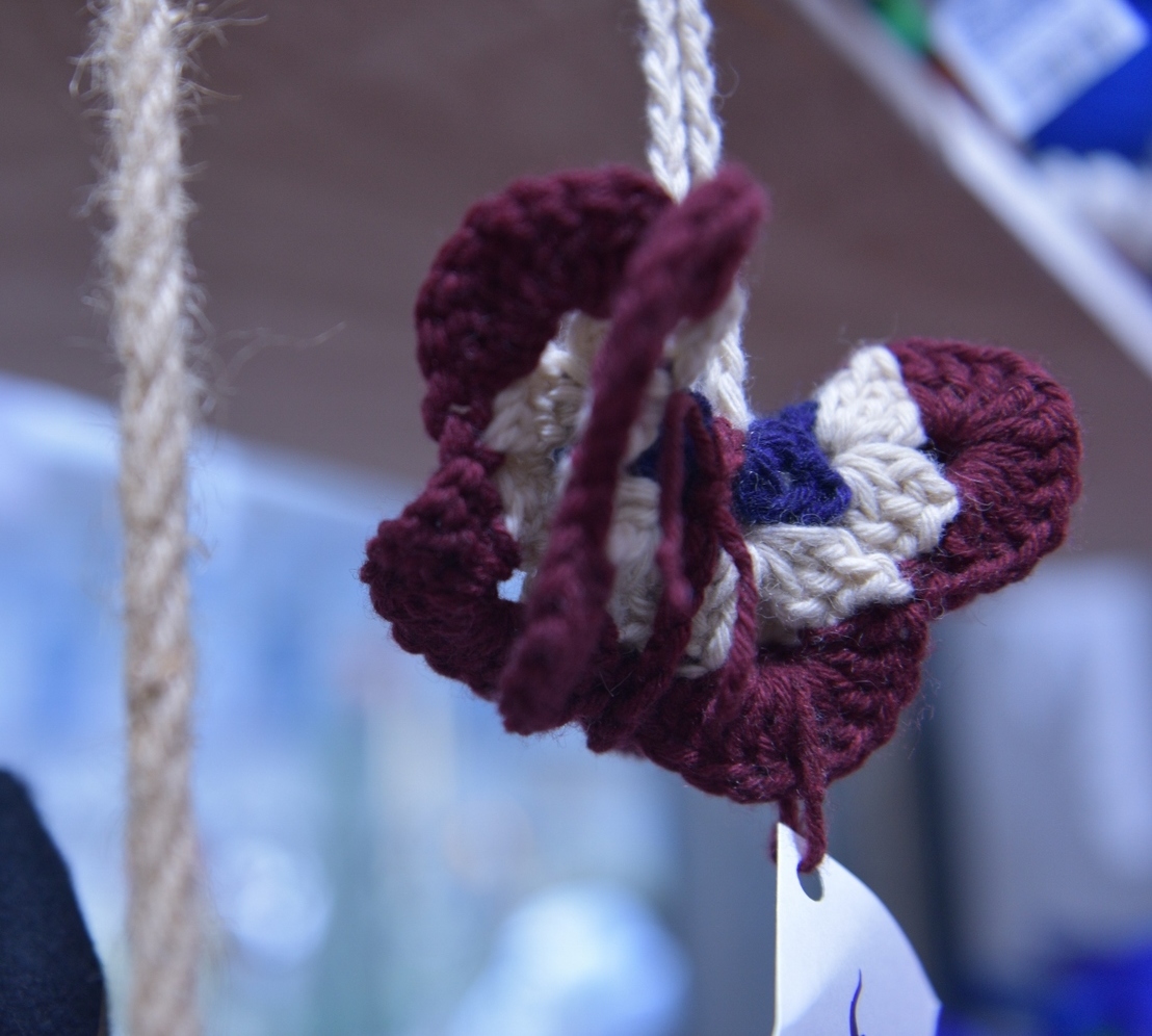 Knitted Butterfly Dangle