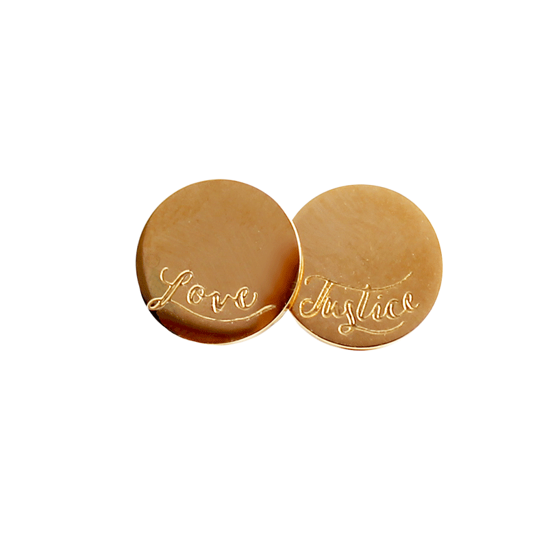 <p>Love and Justice Post Earrings E272&nbsp;</p>
