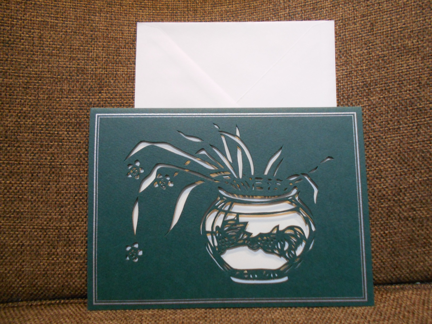 Evergreen Vase of Flowers Card&nbsp;