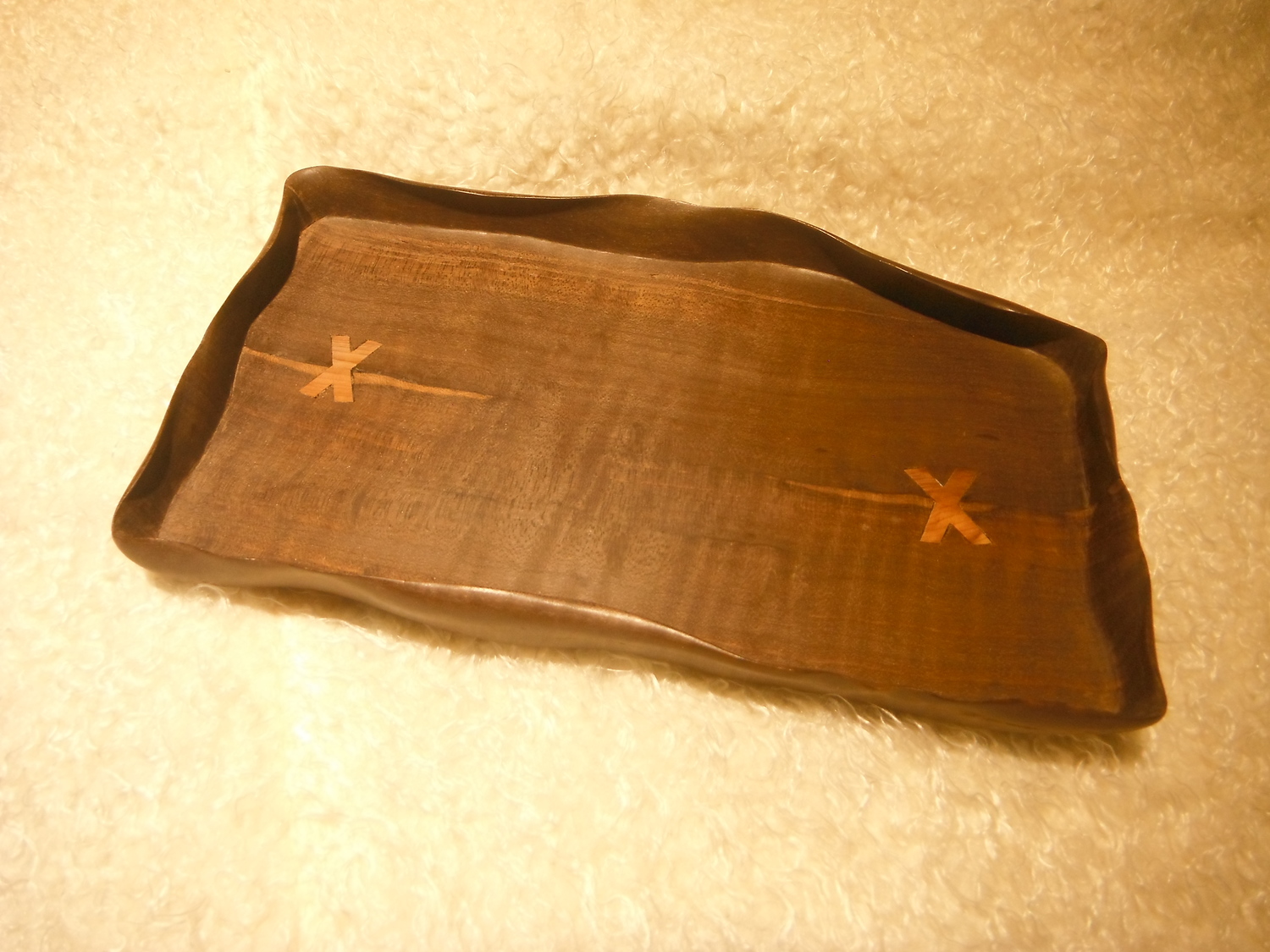 Liaochun Hand-Carved Wooden Tray (long)