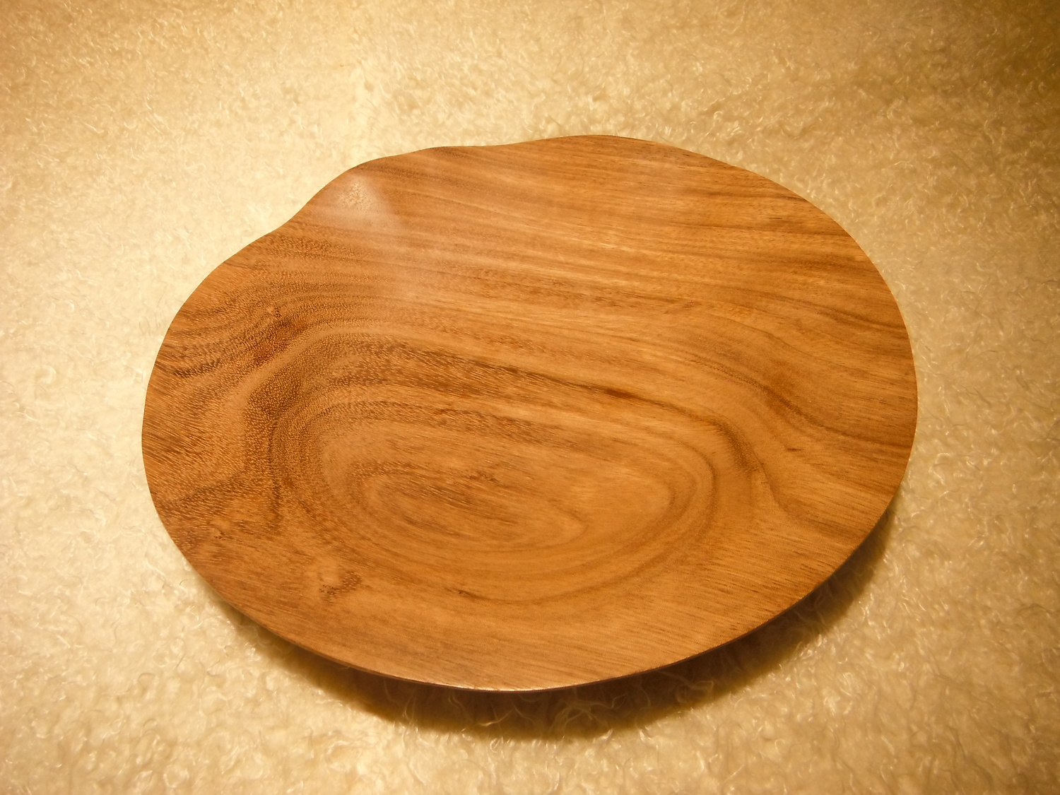 Liaochun Hand-Carved Wooden Plate